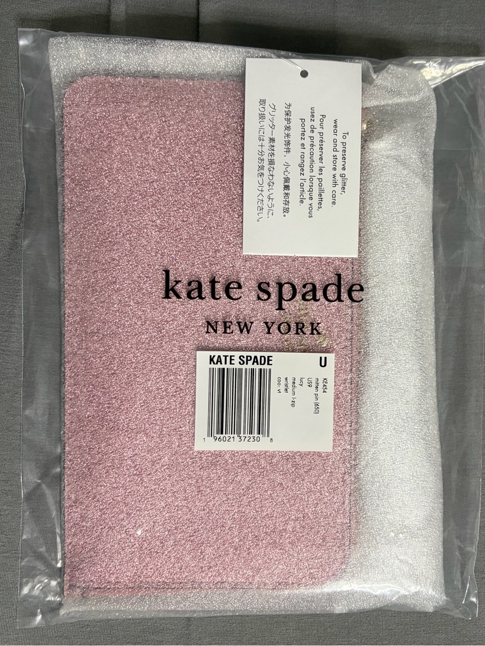 NWT Kate Spade Medium Long Zipper Wristlet in Mitten Pink with Gold Hardware